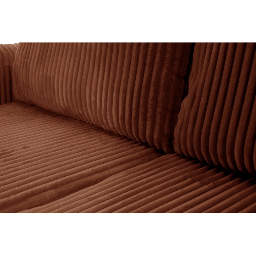 Canapé d'angle réversible convertible en L FRIDA marron avec coffre de rangement