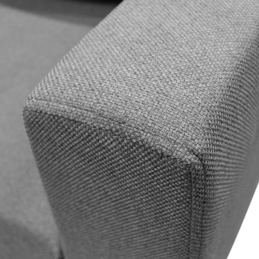 Canapé d'angle réversible convertible en U SEYA avec coffre de rangement, gris