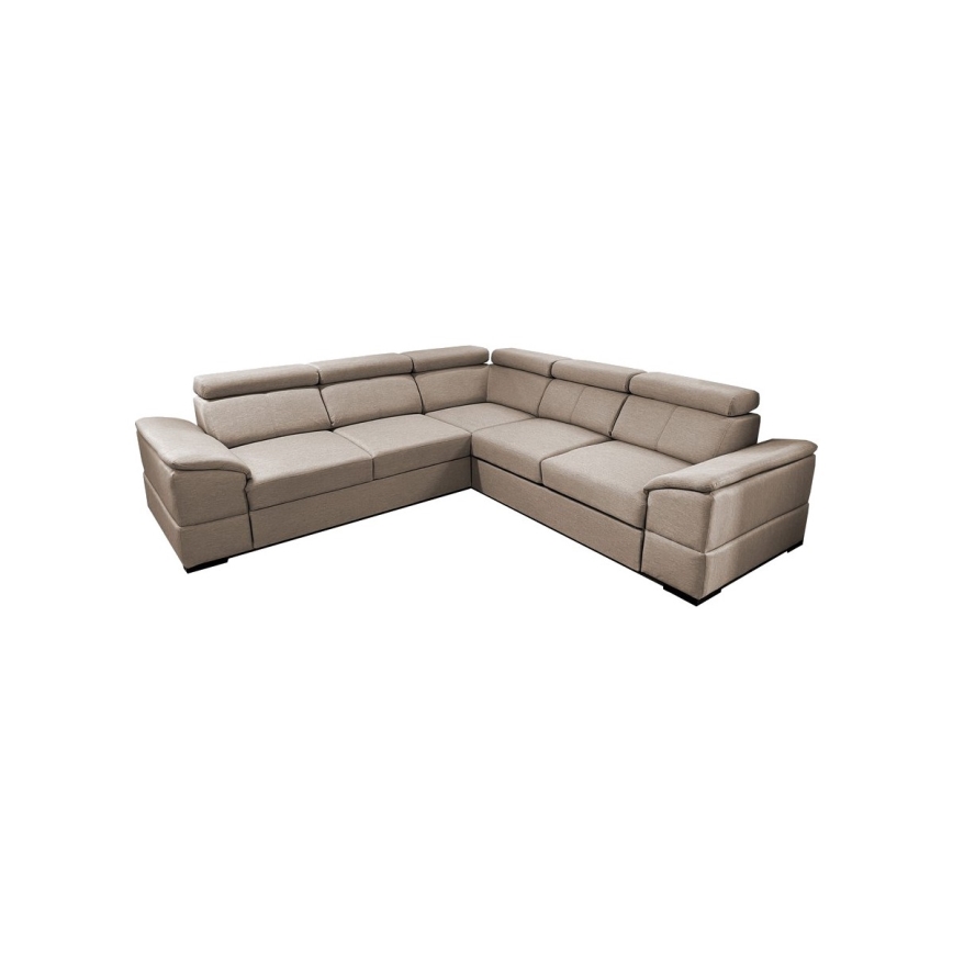 Canapé d'angle convertible réversible avec coffre de rangement GRANADA, beige