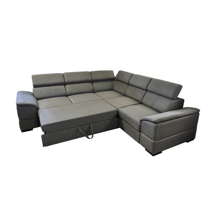 Canapé d'angle réversible convertible avec coffre de rangement GRANADA gris foncé