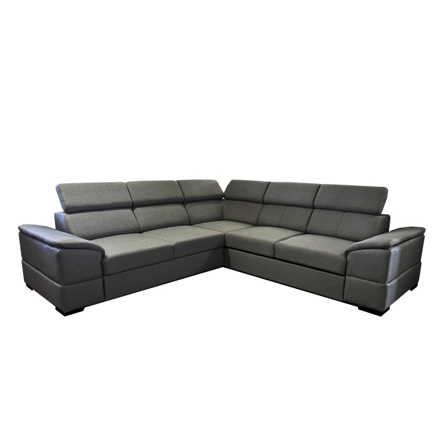 Canapé d'angle réversible convertible avec coffre de rangement GRANADA gris foncé
