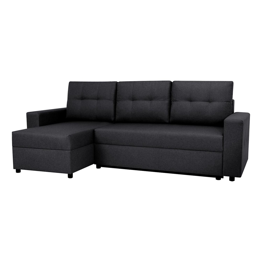 Canapé d'angle universel avec fonction couchage et espace de rangement SEVILLA anthracite
