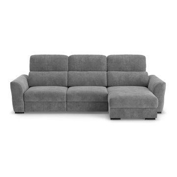 Canapé d'angle universel convertible 3 places avec rangement TRENTO gris