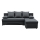 Canapé d'angle universel convertible en L ALMEIDA anthracite avec espace de rangement
