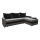 Canapé d'angle universel convertible en L BRISTOL, tissu gris/noir