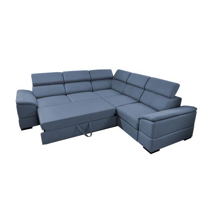 Canapé d'angle convertible universel avec rangement GRANADA bleu