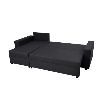 Canapé d'angle universel avec fonction couchage et espace de rangement SEVILLA anthracite