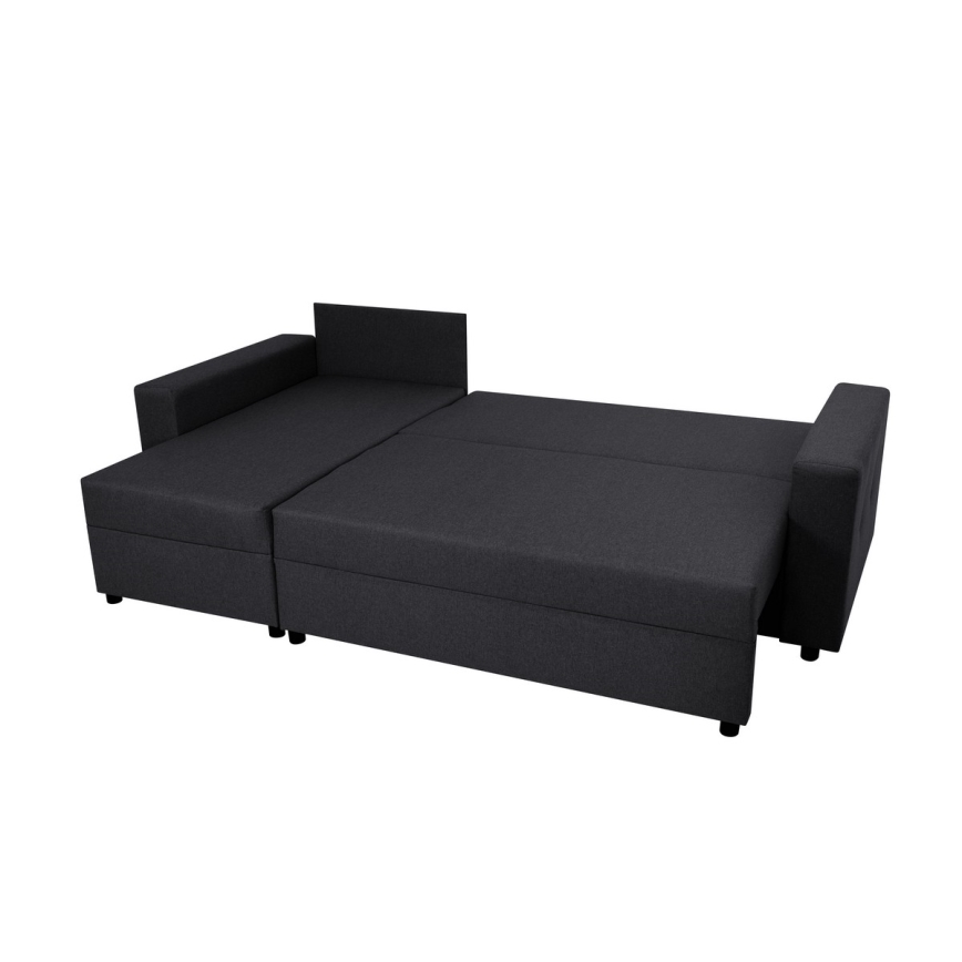 Canapé d'angle universel avec fonction couchage et espace de rangement SEVILLA anthracite