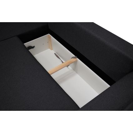 Canapé d'angle universel avec fonction couchage et espace de rangement SEVILLA anthracite