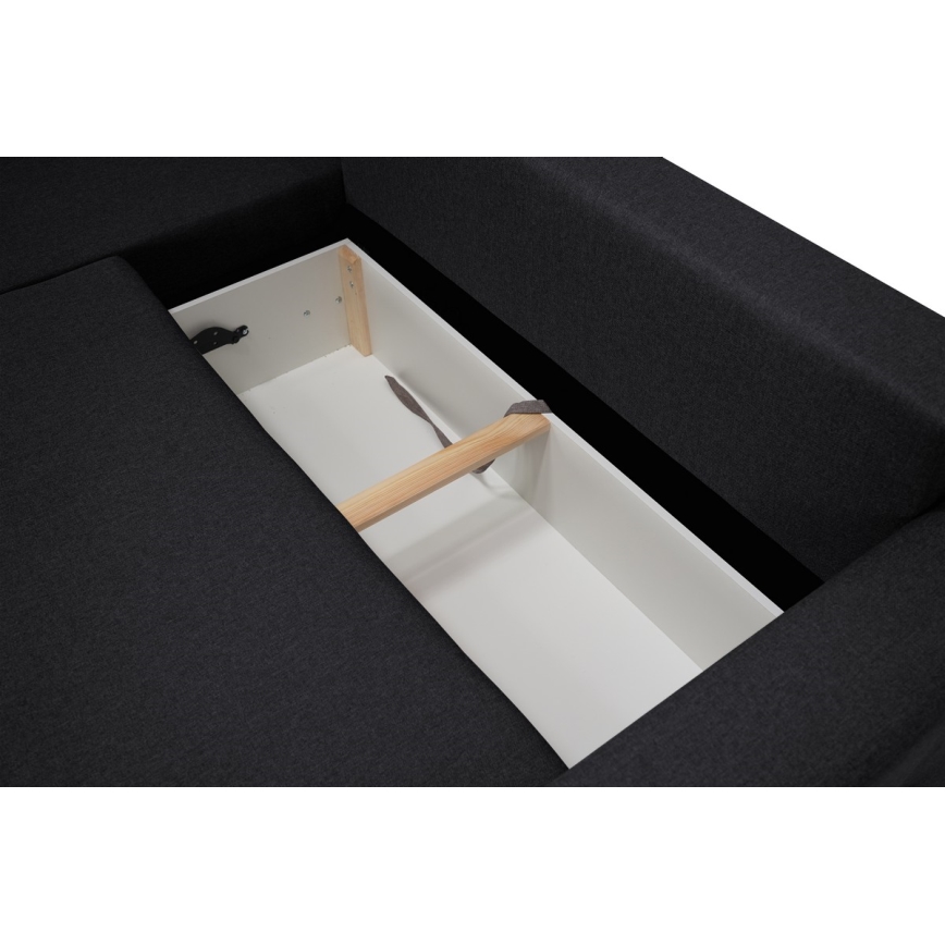 Canapé d'angle universel avec fonction couchage et espace de rangement SEVILLA anthracite