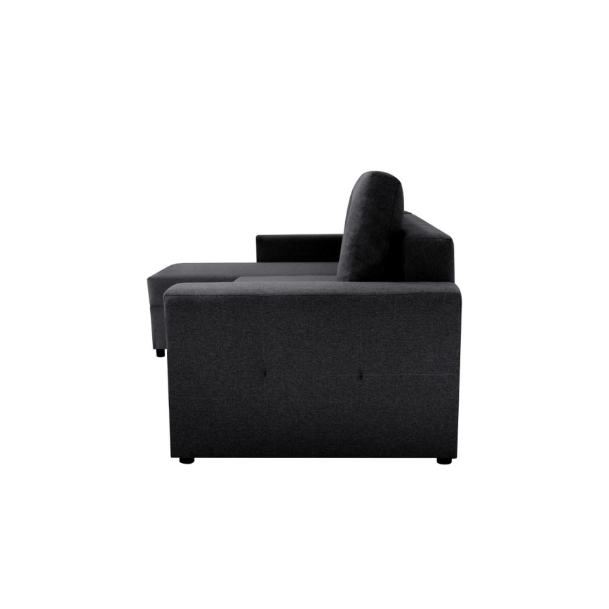 Canapé d'angle universel avec fonction couchage et espace de rangement SEVILLA anthracite