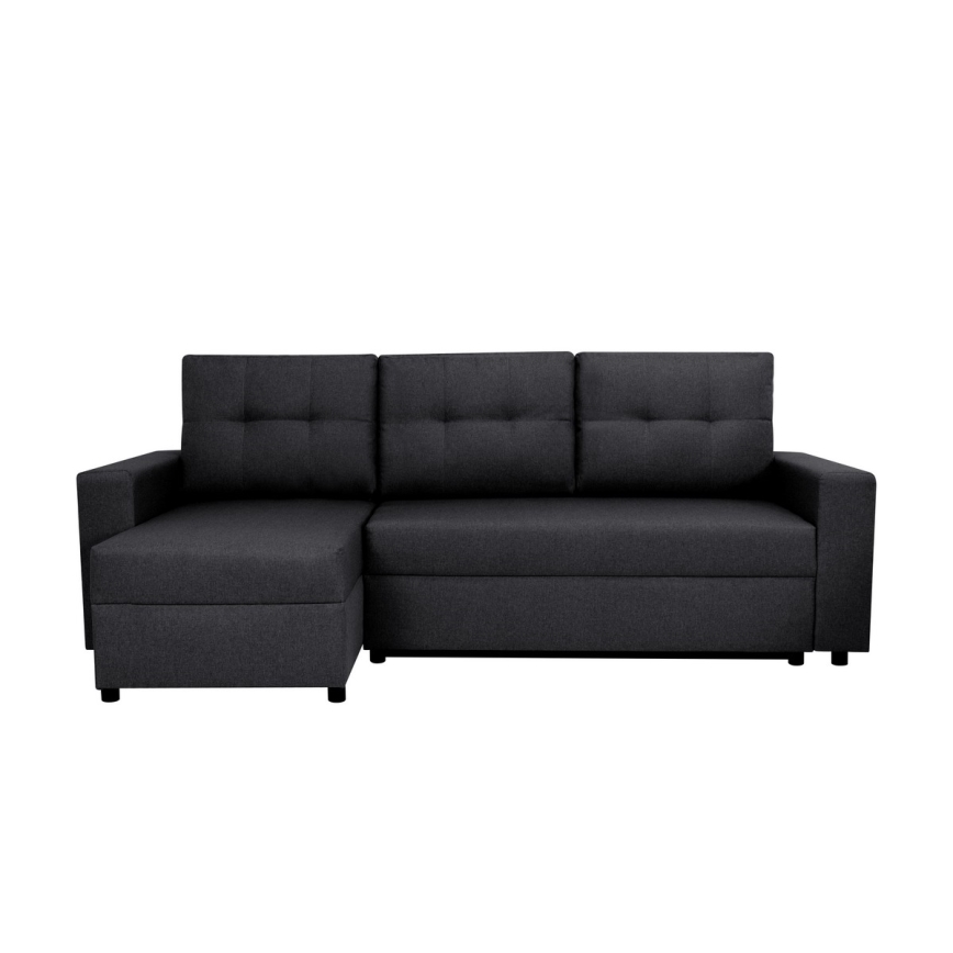 Canapé d'angle universel avec fonction couchage et espace de rangement SEVILLA anthracite
