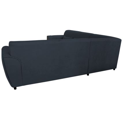 Canapé d'angle convertible avec rangement en L VISEU droit anthracite/noir