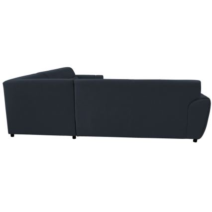 Canapé d'angle convertible avec rangement en L VISEU droit anthracite/noir