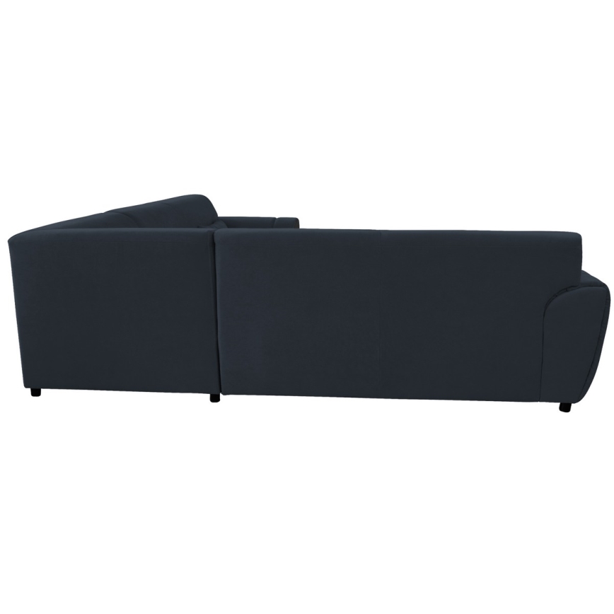 Canapé d'angle convertible avec rangement en L VISEU droit anthracite/noir