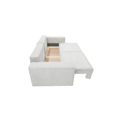 Canapé-lit 3 places convertible avec coffre de rangement RONDA beige
