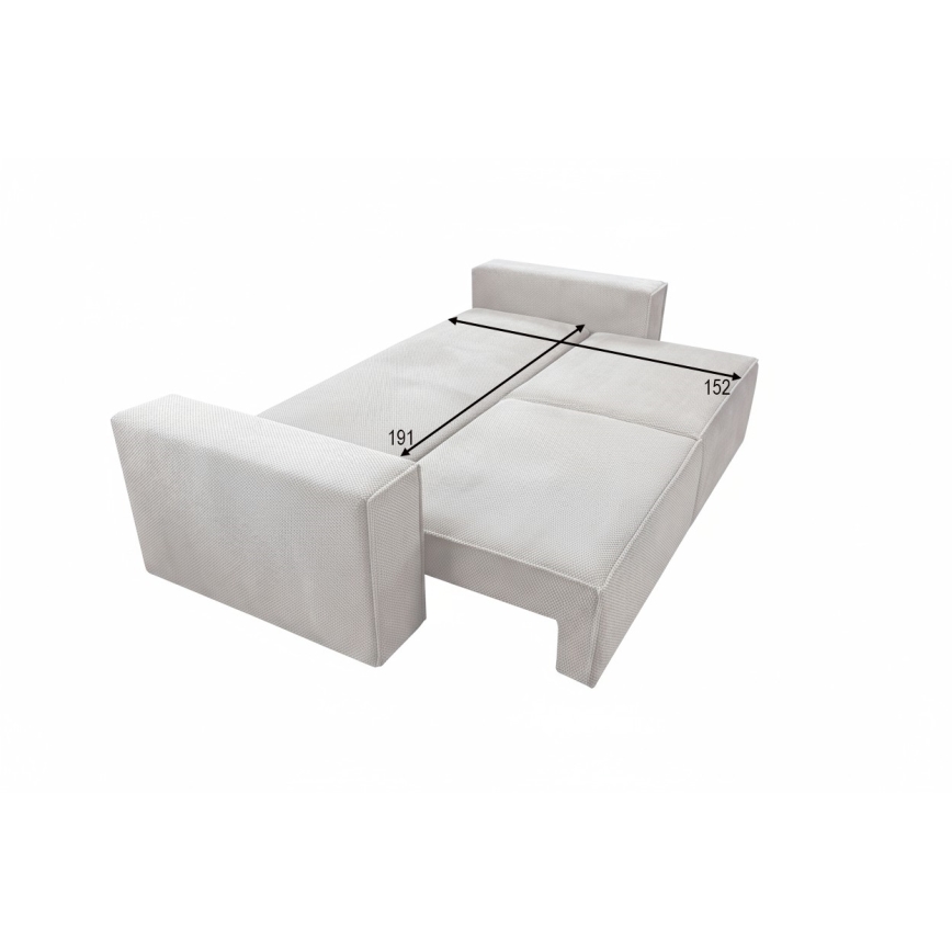 Canapé-lit 3 places convertible avec coffre de rangement RONDA beige