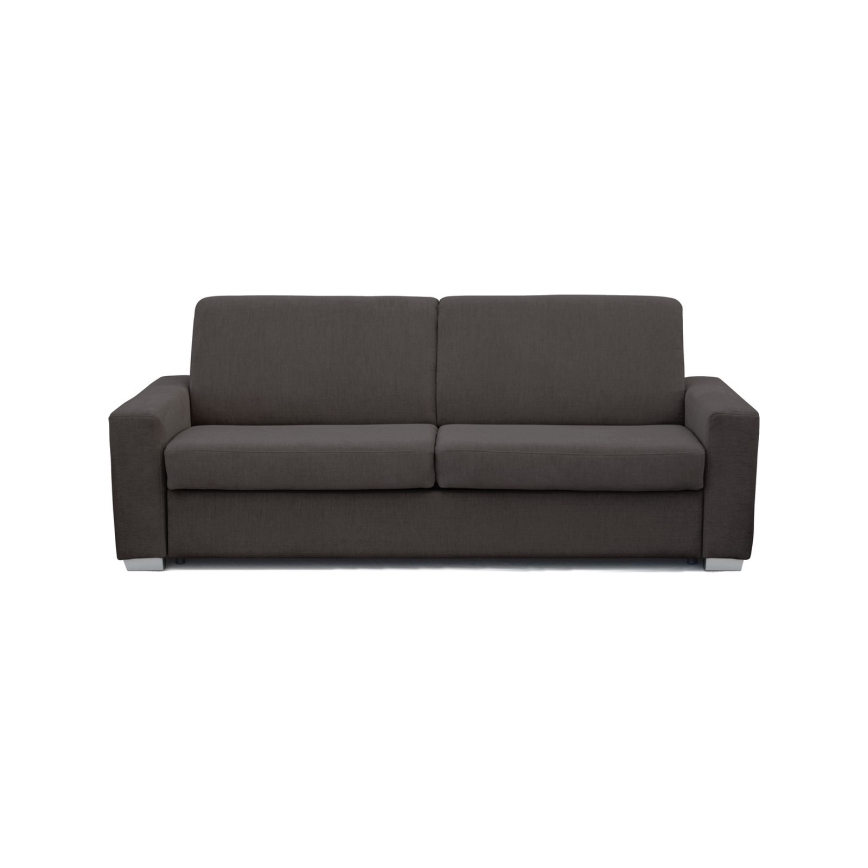Canapé-lit 3 places LEKA, marron — conçu pour un couchage quotidien