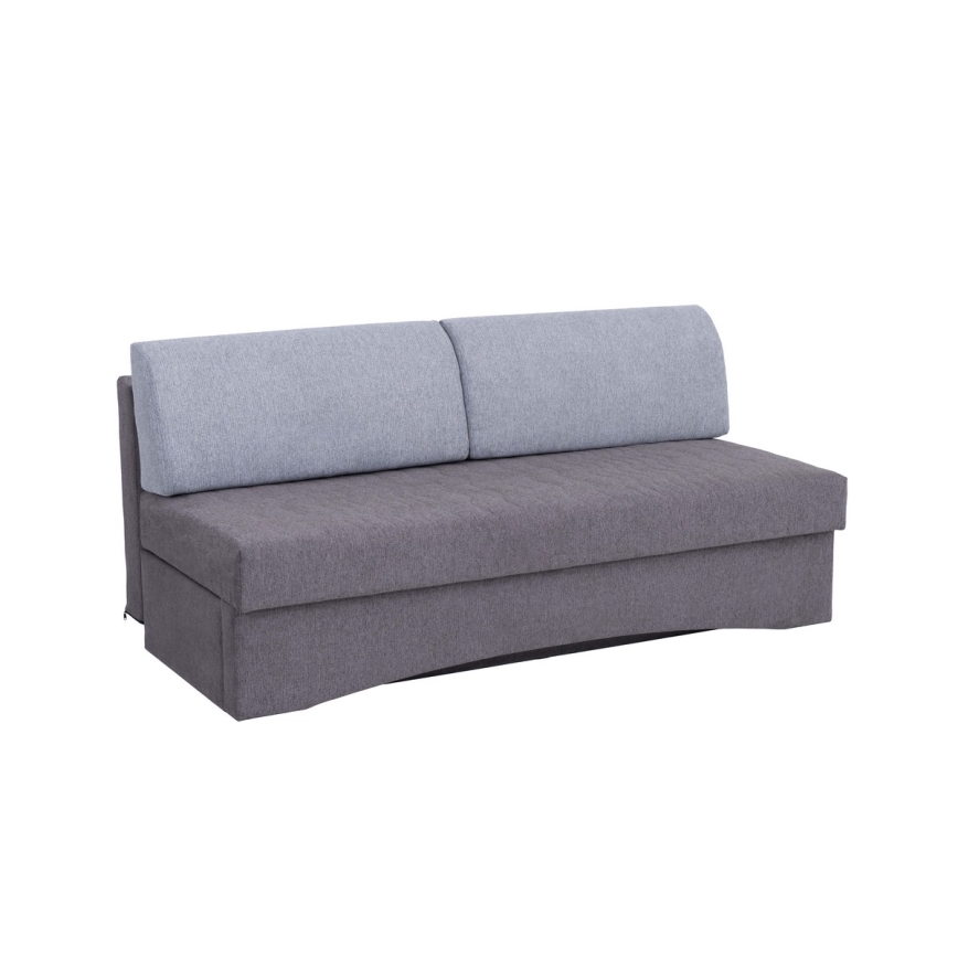 Canapé convertible rembourré 3 places, adapté au couchage quotidien, sans accoudoirs PAUL, gris