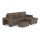 Canapé-lit d'angle avec rangement et pouf PALERMO marron droit