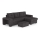 Canapé-lit d'angle avec rangement et pouf PALERMO noir, angle droit