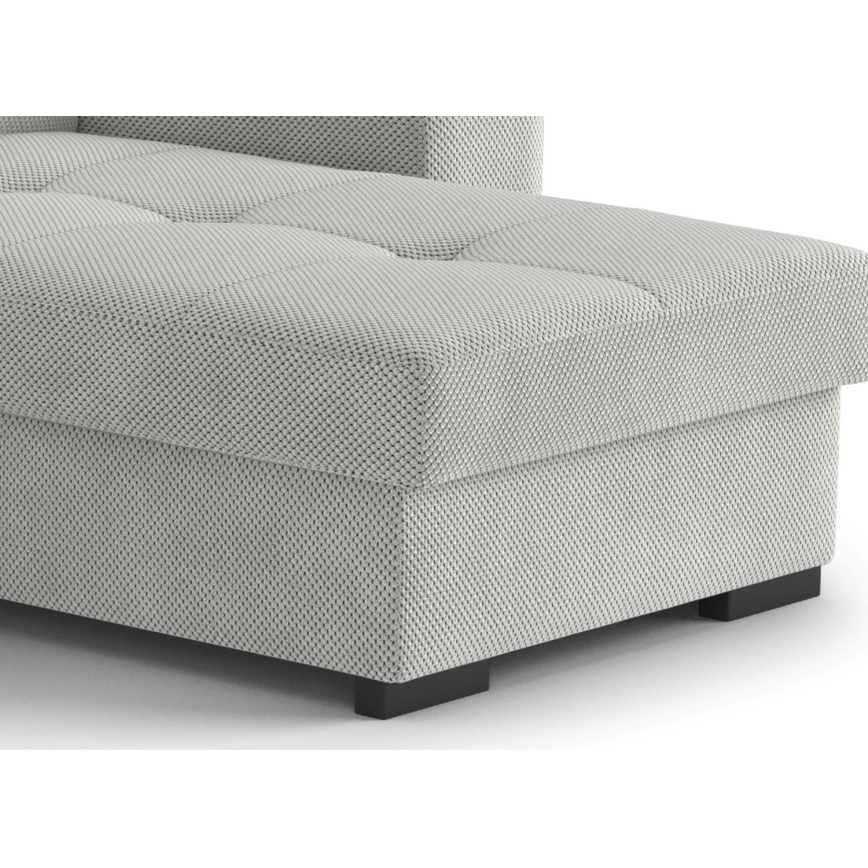 Canapé-lit d'angle avec rangement et pouf PALERMO gris clair, angle droit