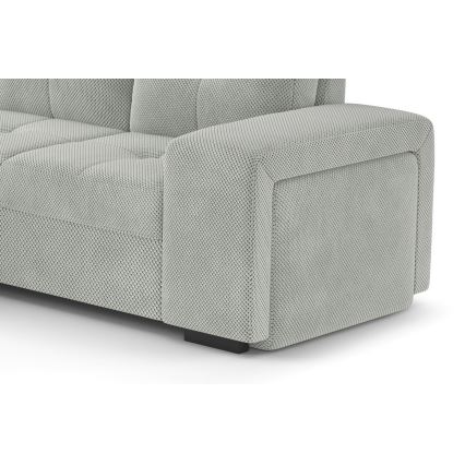 Canapé-lit PALERMO avec coffre de rangement et pouf, gris clair, version gauche