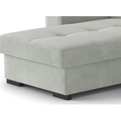Canapé-lit avec rangement et pouf PALERMO gris clair, version gauche