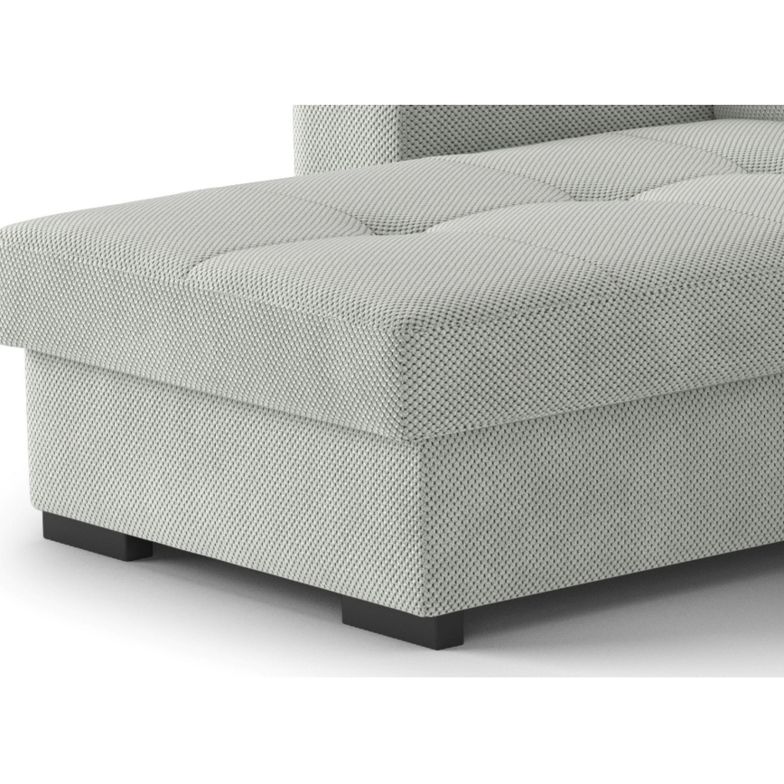 Canapé-lit avec rangement et pouf PALERMO gris clair, version gauche