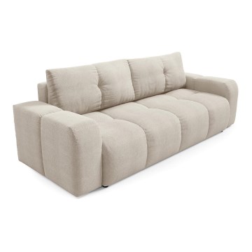 Canapé-lit rembourré 3 places avec coffre de rangement ALMADA beige