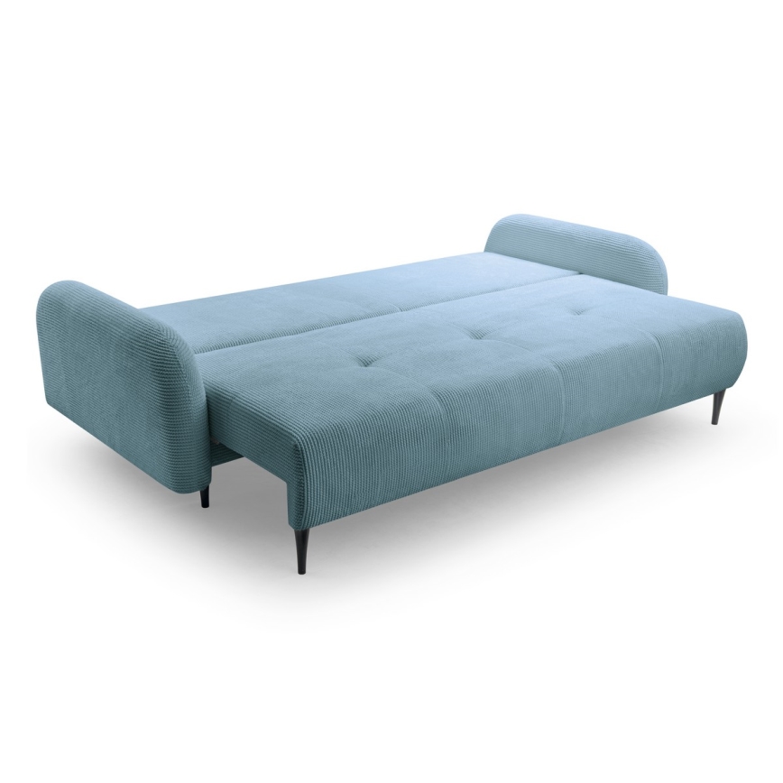 Canapé‑lit rembourré 3 places CLOUDY turquoise