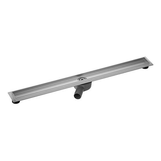 Caniveau de douche 104x8,1 cm argenté/gris