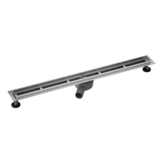 Caniveau de douche 105 x 7,6 cm argenté/gris