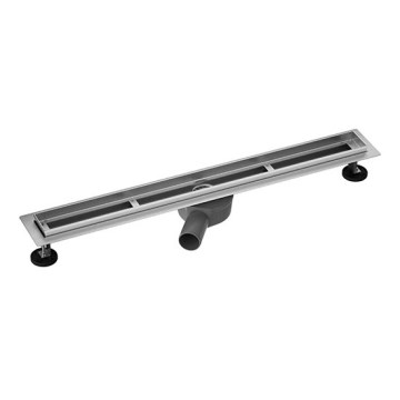 Caniveau de douche 85x7,6 cm argent/gris