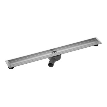 Caniveau de douche 94 x 8,1 cm, finition argent/gris
