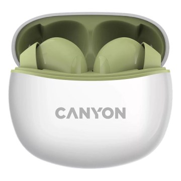 Canyon - Écouteurs stéréo sans fil True Wireless 500 mAh + 2x 40 mAh blanc/vert