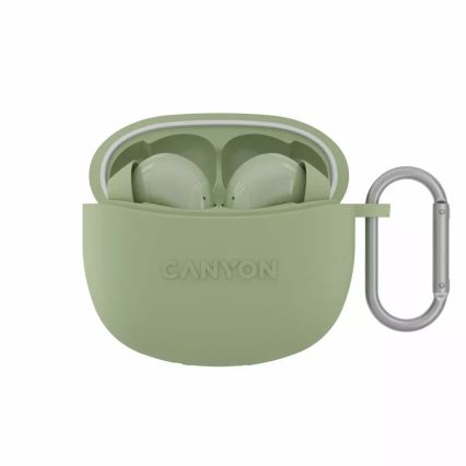 Canyon - Écouteurs stéréo sans fil True Wireless 500 mAh + 2x 40 mAh blanc/vert