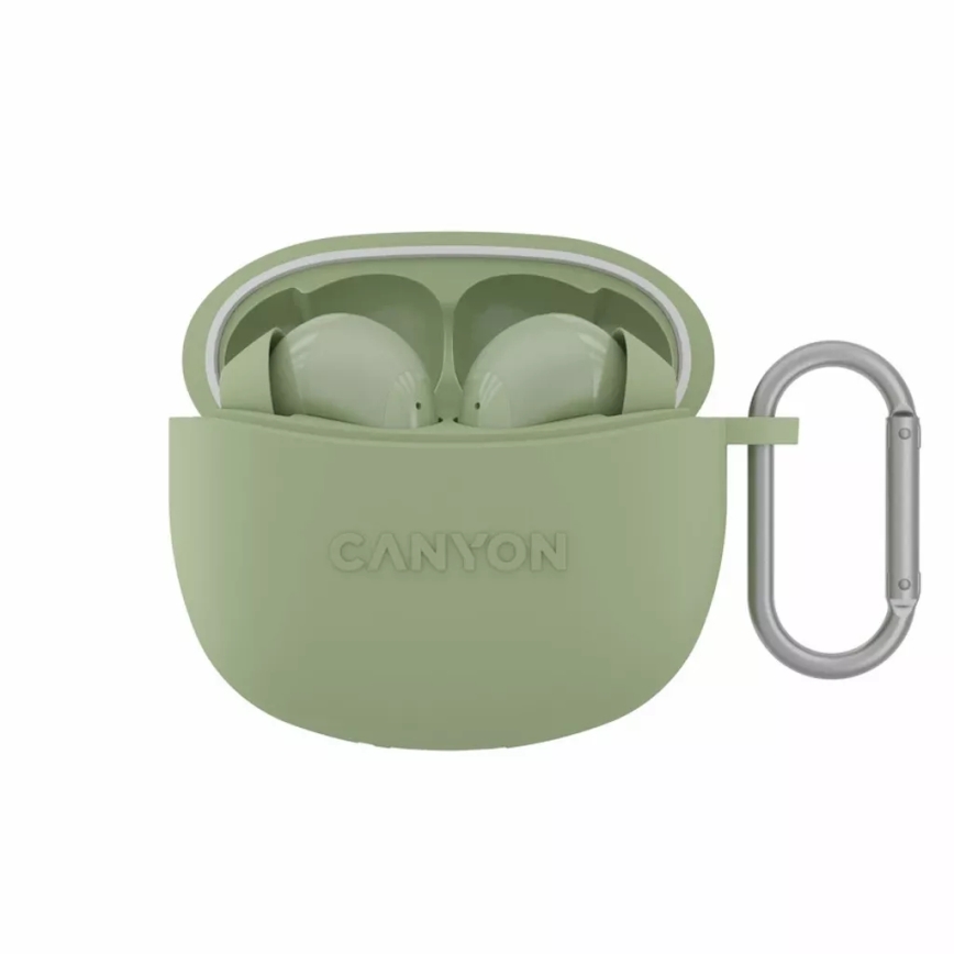 Canyon - Écouteurs stéréo sans fil True Wireless 500 mAh + 2x 40 mAh blanc/vert