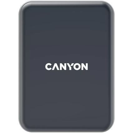 Canyon - Support magnétique pour téléphone de voiture avec fonction de recharge sans fil Qi 5V, carré, noir