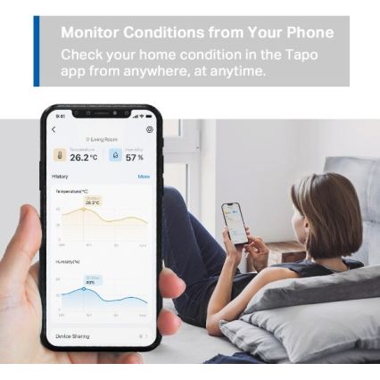 Capteur intelligent de température et d'humidité 1xCR2450