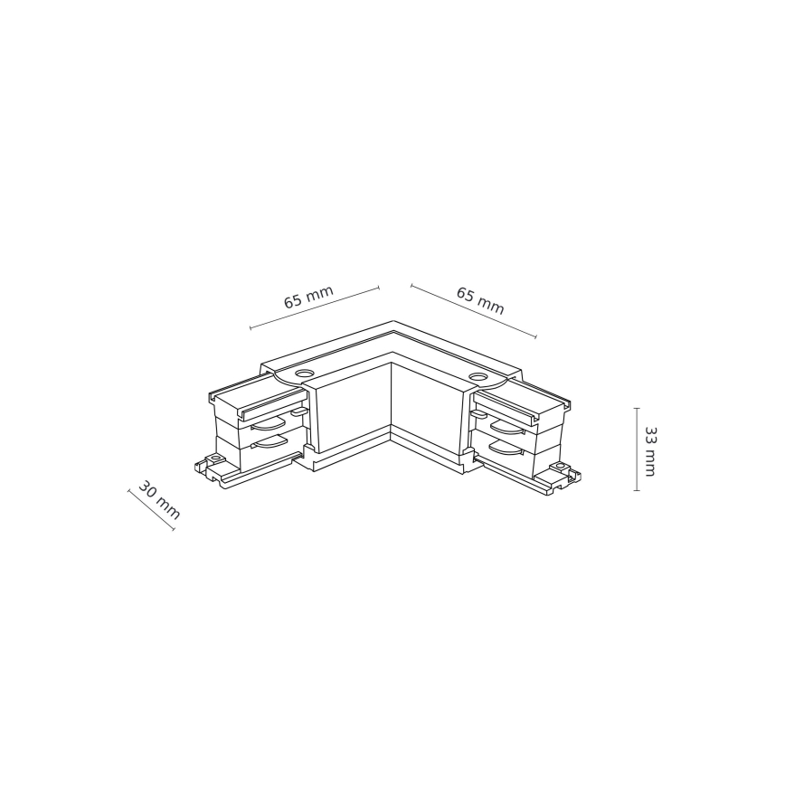 Capuchon d'extrémité de système de rail triphasé TRACER carré blanc