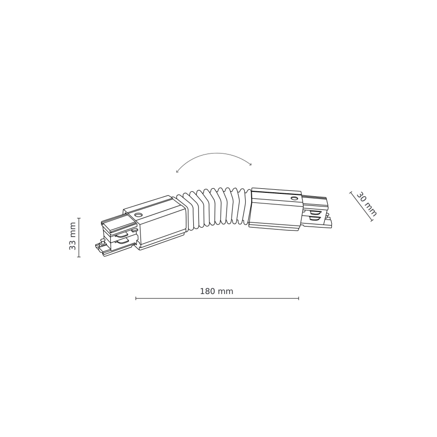 Capuchon d'extrémité de système de rail triphasé TRACER flexible noir