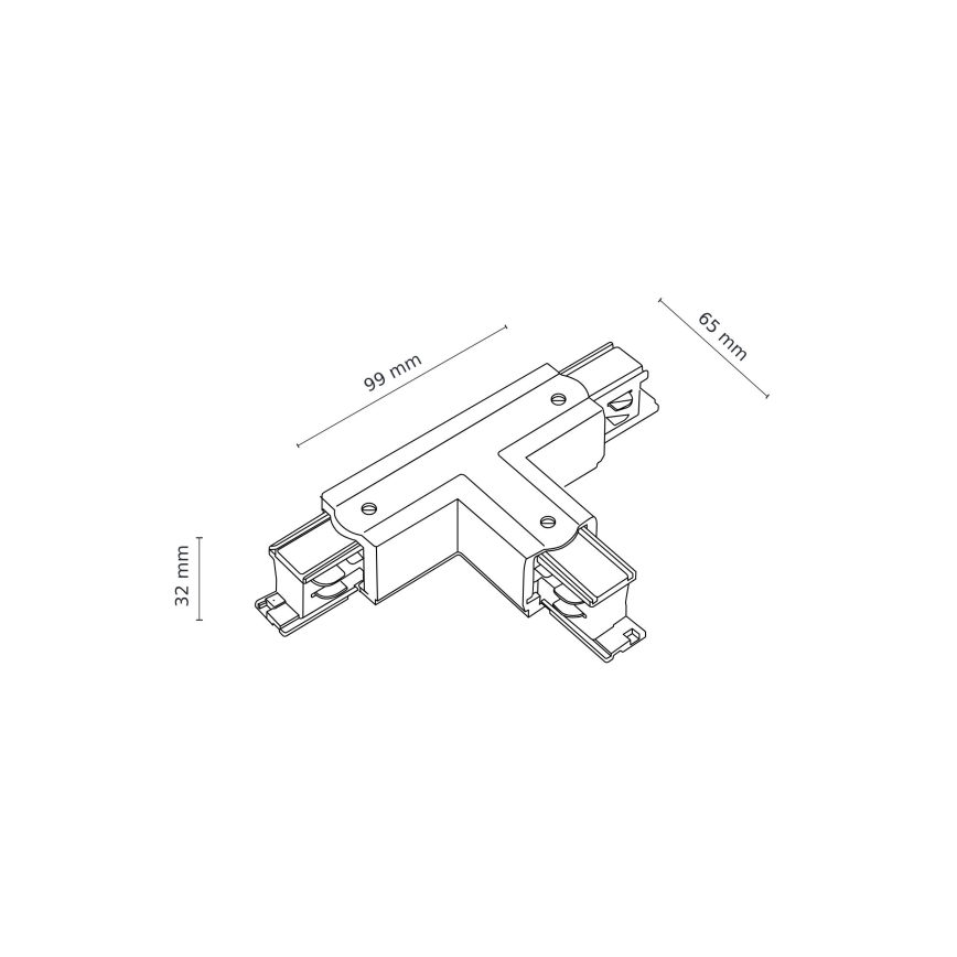 Capuchon d'extrémité de système de rail triphasé TRACER T-connecteur noir