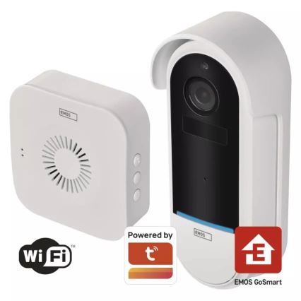 Carillon vidéo sans fil avec capteur de mouvement GoSmart 5V 3xAA IP65 Wi-Fi Tuya