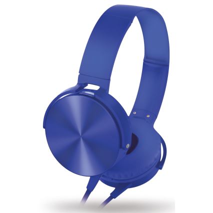 Casque filaire avec micro bleu