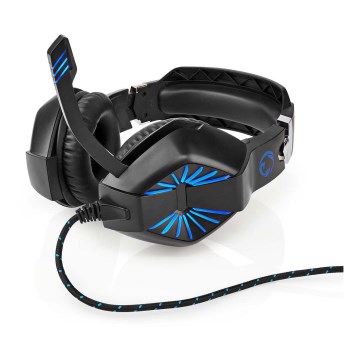 Casque gaming LED avec micro noir/bleu