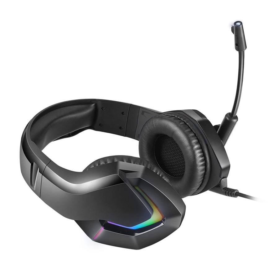 Casque gaming LED RGB VARR avec un micro