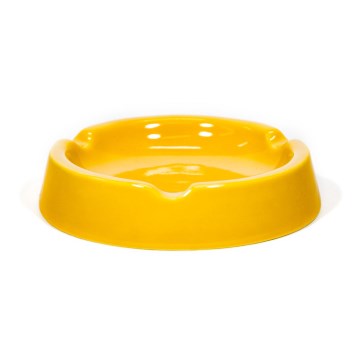 Cendrier en céramique 13 cm jaune