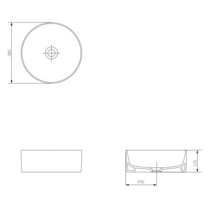 Cersanit K114-020 - Lavabo à poser CREA Ø 38 cm céramique/blanc brillant
