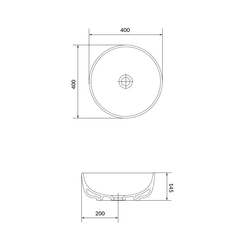 Cersanit K116-048 - Vasque à poser MODUO d. 40 cm céramique/blanc brillant